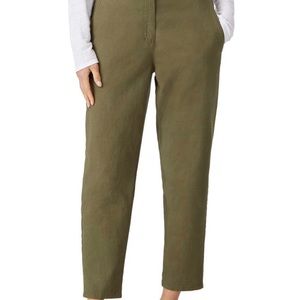 Eileen Fisher Olive Organic Cotton Ankle Pant Sz 6